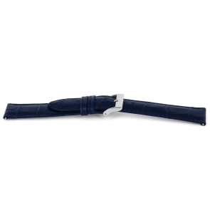 Uhrenarmband Universal F626 Leder Blau 18mm
