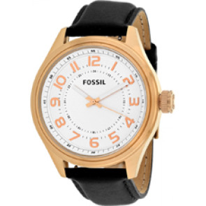 Uhrenarmband Fossil BQ2245 Leder Schwarz 15mm